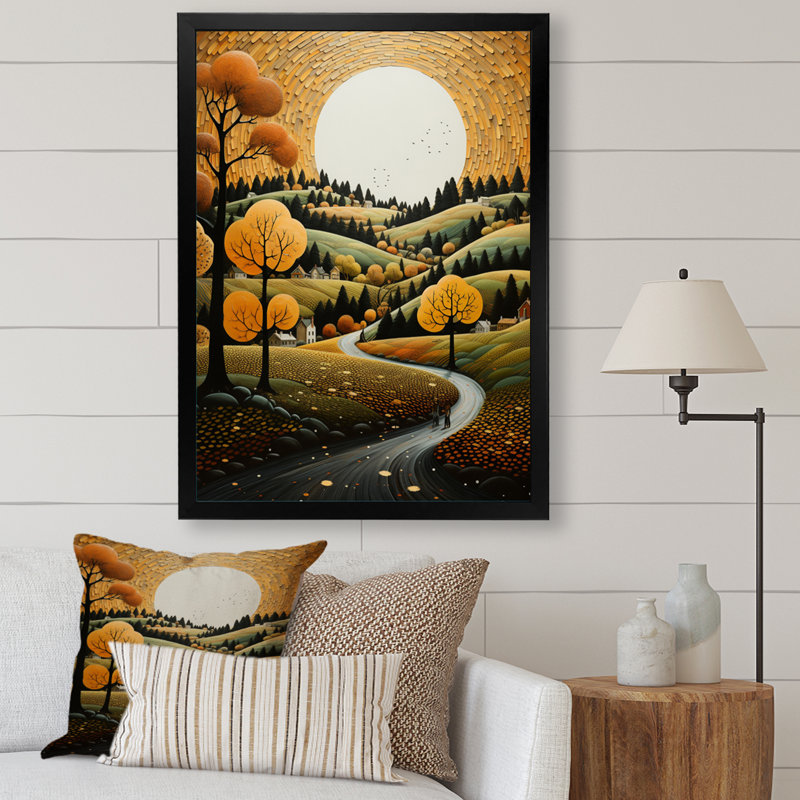 «Summerleigh Countryside Reverie Pointillism V», reproduction sur toile, H 40 po x l 30 po x P 1,5 po, Cadre photo noir
