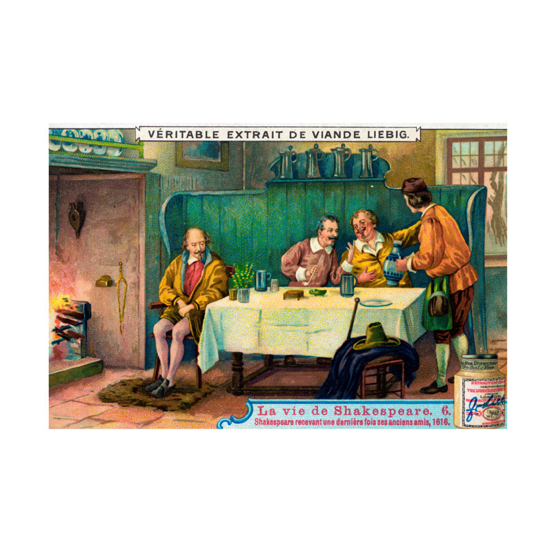 Art de la vie sur toile, artiste inconnu, vie de William Shakespeare, H 22 po x l 32 po