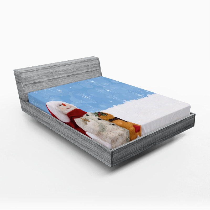 Multicolore drap-housse Ambesonne Snowman, Drap-housse de taille double
