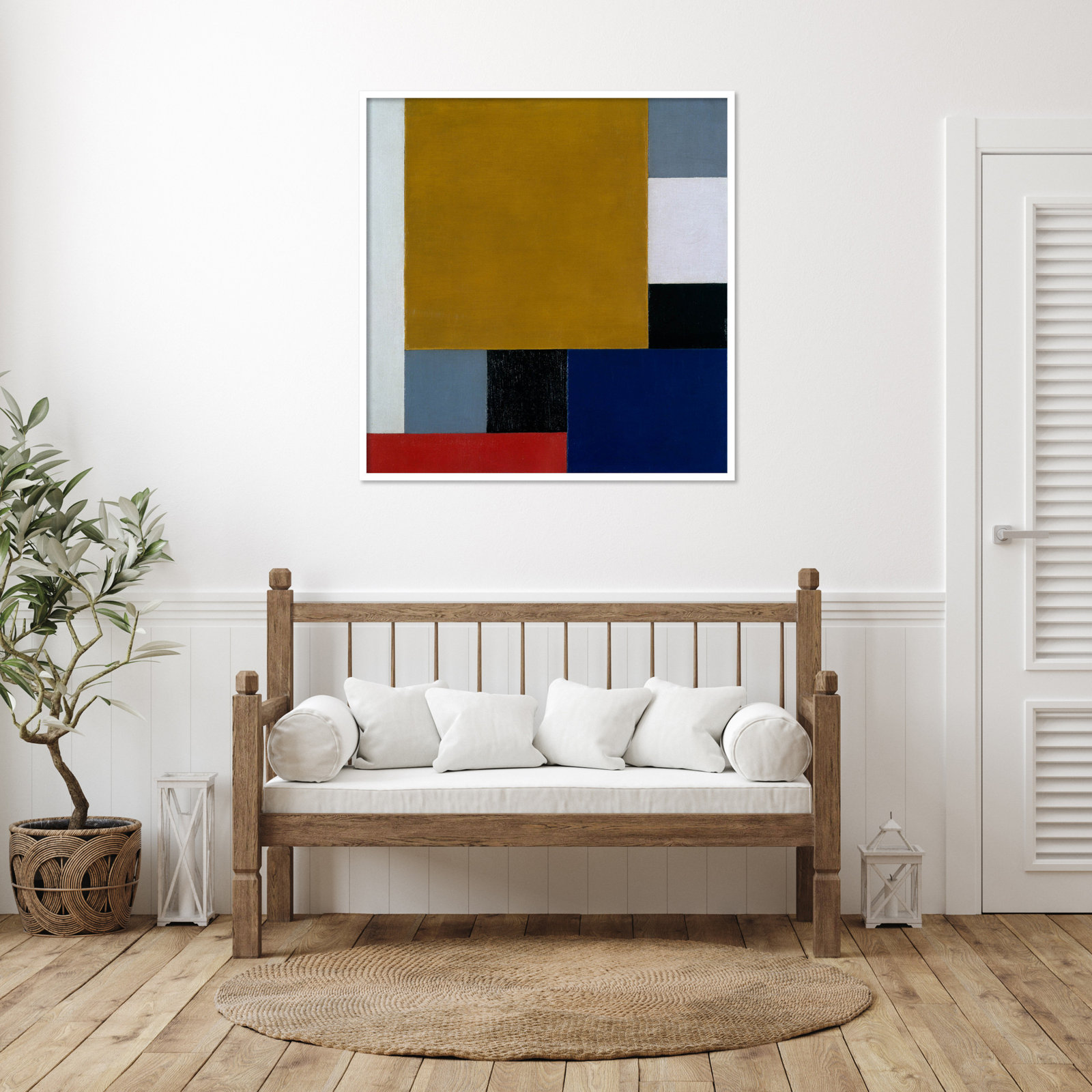 Dannette "Composition 22" Print, White Paper Framed, 41" H x 40" W