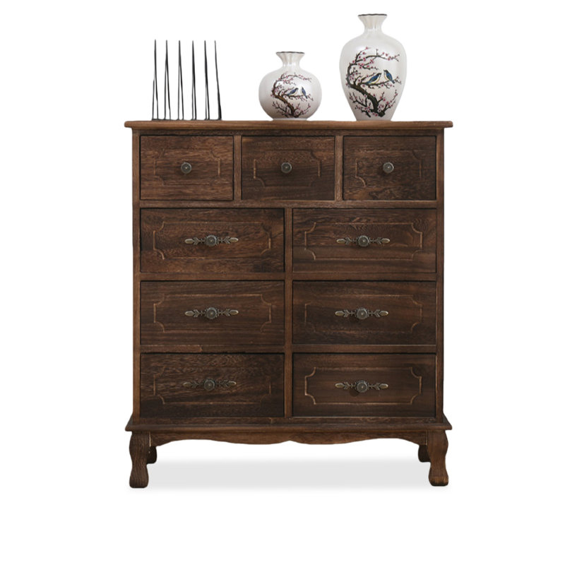 Armoire d'appoint en bois manufacturé brun foncé