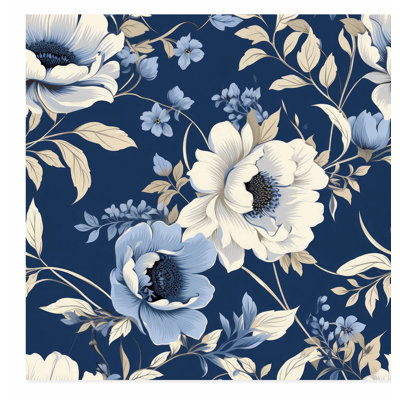 «Floral Blue Flower Dreams VI Cottage», reproduction d'art non encadrée