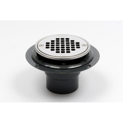 Round Polished Stainless Steel Plastic Screw-In Stopper Shower Drain With Ring