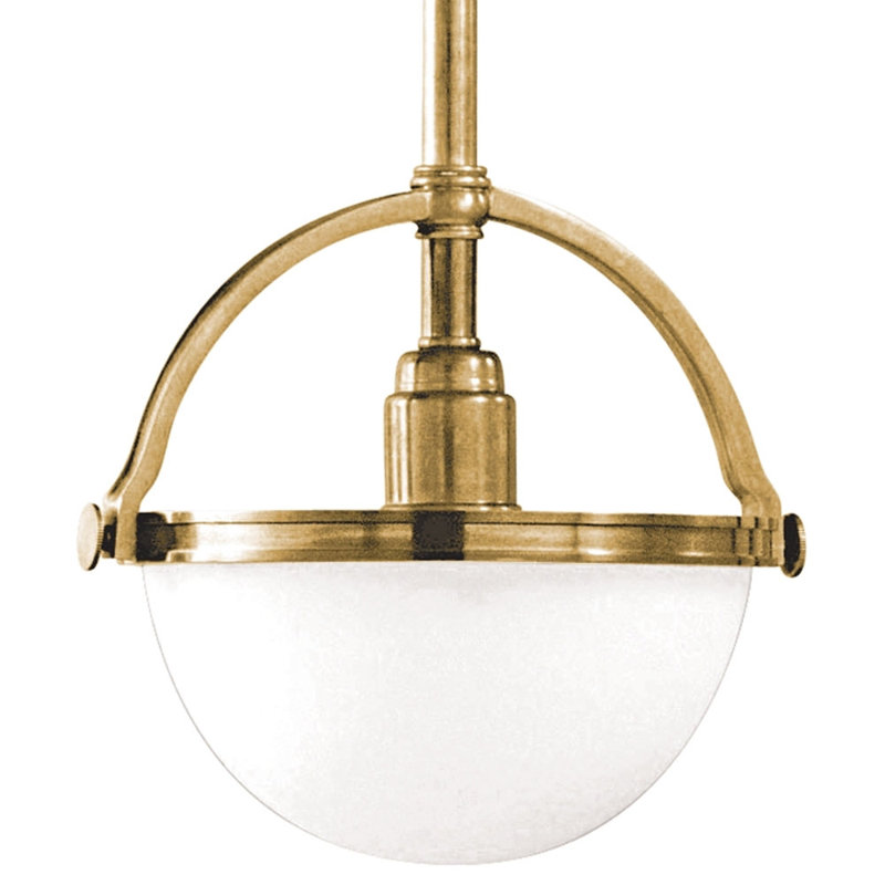 Luminaire suspendu simple à 1 lumière Stratford, Laiton vieilli, H 21 à 69 po x l 14,25 po