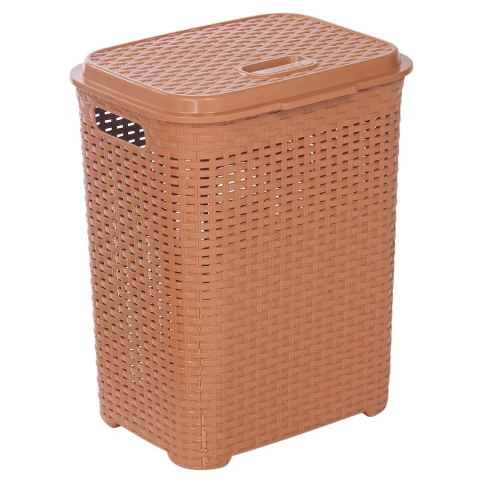 Plastic Rattan Dirty Laundry Clothes Washing Bin Basket Storage Organiser
