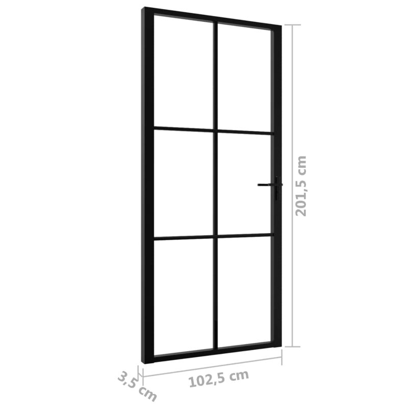 Porte en métal et en verre, 40,4 po x 79,3 po