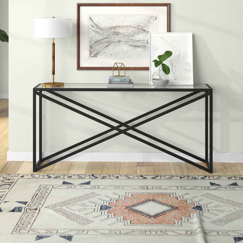 Calix Console Table, Blackened Bronze, 30" H x 55" W x 14" D