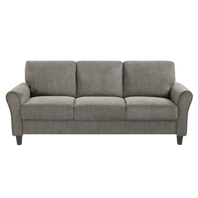 Classic Comfort Sofa Durable Chenille Upholstery Rolled Arms