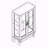 2 Doors Curio Cabinet with Tempered Glass Doors-28178047