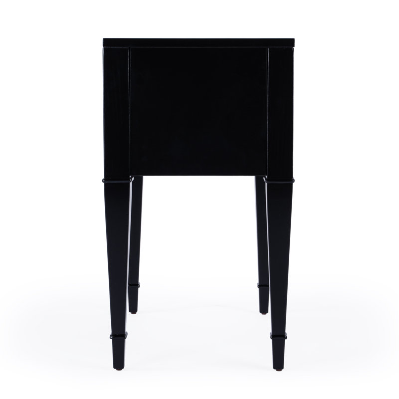 Kai Black 2 Drawer Nightstand, Black