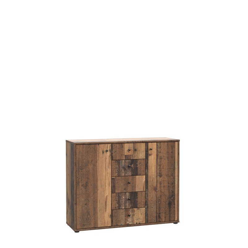 Amandla 108.8cm W 5 - Drawer Chest of Drawers, Old Wood