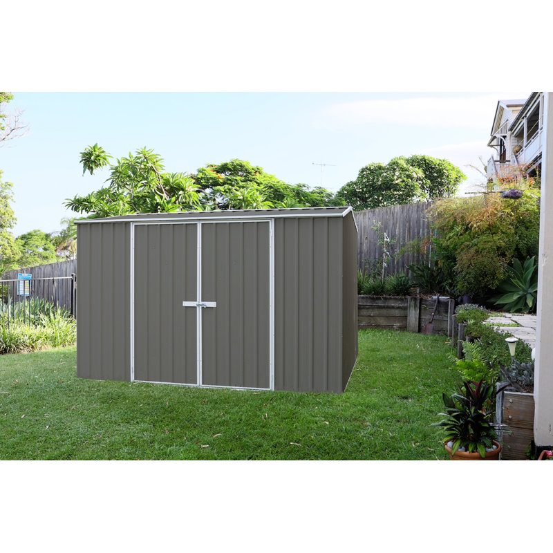 Gray 10 ft. x 7 ft. Premier Metal Double Door Shed