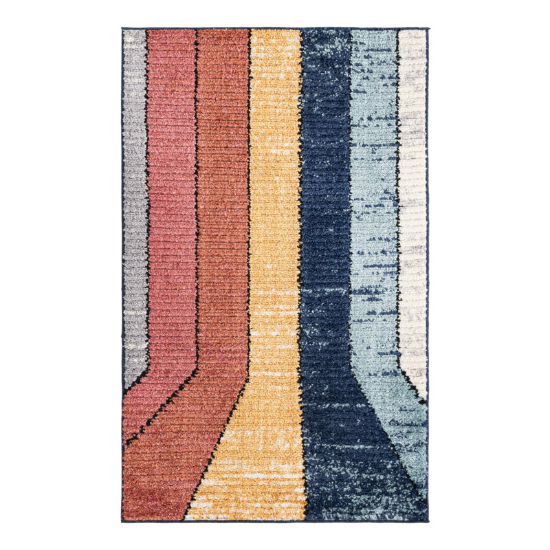 Abrams Geometric Polyester Rug, Rectangle 3'3" x 5'3"