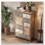 Commode décorative avec 6 tiroirs et 2 portes, coffre de rangement sculpté multicolore rustique