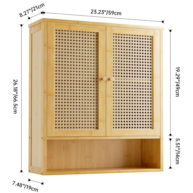 Bamboo Wall Mounted Required Bathroom Cabinet