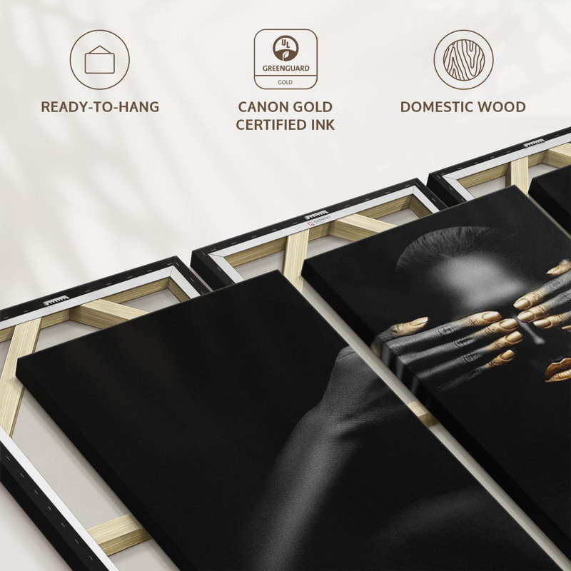 «Black and Gold Beauty» sur toile, H 48 po x l 74 po x P 1,25 po