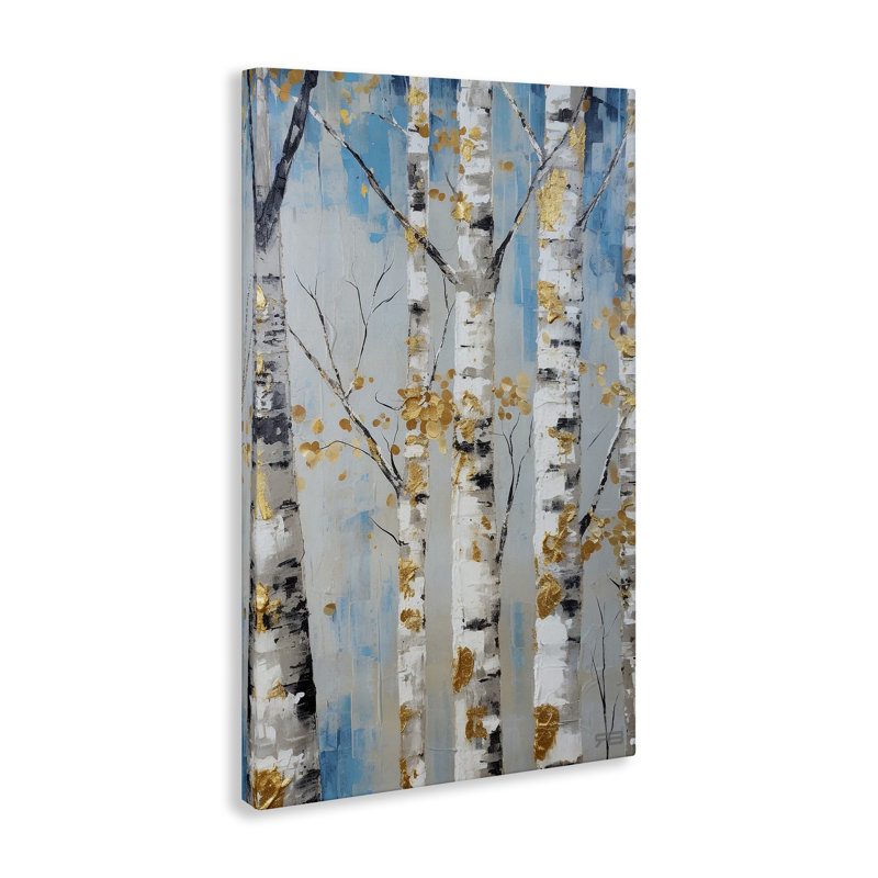 "Birch Trees Foliage", art mural par Roozbeh Bahramali, H 36 po x l 24 po