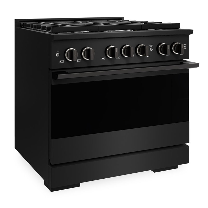 ZLINE 36 in. Marino Gas Range w/ 6 Gas Burners & Convection Oven in Satin Steel Stainless Steel, Dual Fuel
