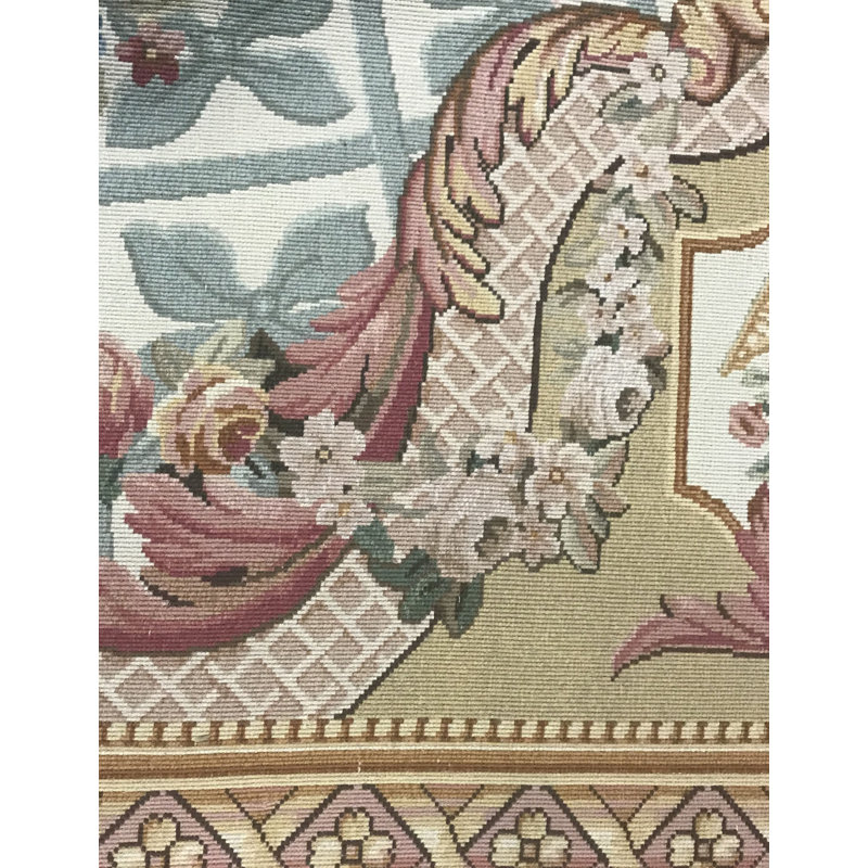 Hand-Knotted High-Quality Ivory and Gold Area Rug