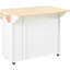 Îlot de chariot de cuisine blanc avec abattant flexible, rangement pour armoire à 3 niveaux, interne, roulettes, 2 tiroirs, plateau extensible pour porte-serviettes, armoire coulissante, sur support, finition-185088314