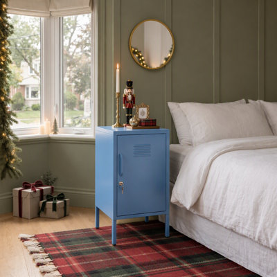 Multi-Functional Blue Metal Storage Cabinet, 27.17 Inches High