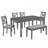 6-Piece Kitchen Dining Set with Rectangular Table, 4 Upholstered Chairs and Bench