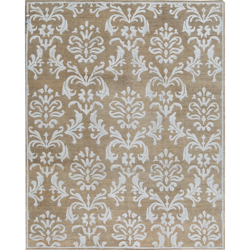 Damask Area Rug in Gray