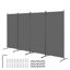 4 Panel Room Divider, Freestanding Folding Privacy Screen & Portable Partition, Iron & Oxford Fabric Room Separator for Office, Bedroom & Living Room, Grey