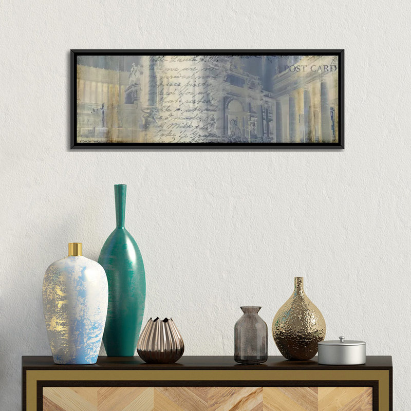 «When In Rome» par PI Studio, impression sur toile tendue, H 12 po x l 36 po x P 1,5 po, Cadre noir