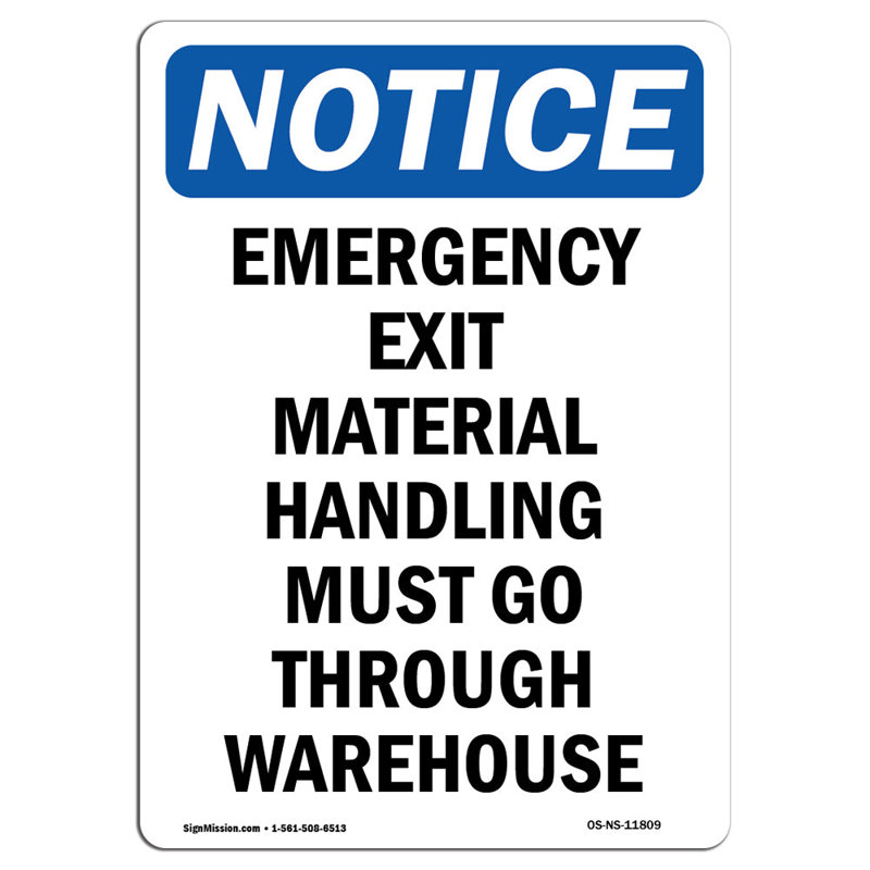 Emergency Exit Handling Sign