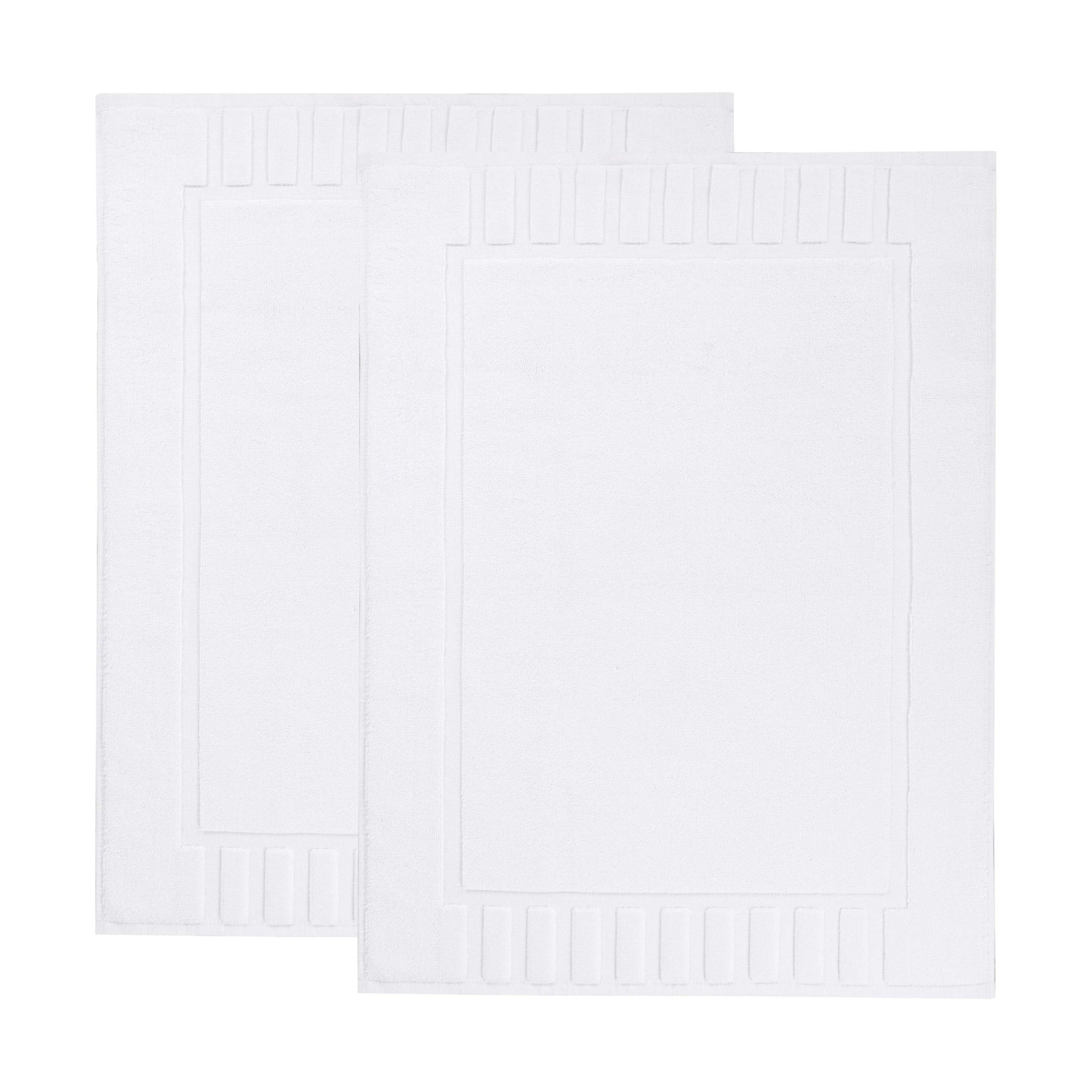 Pardue Cotton Bath Mat, White, Geometric