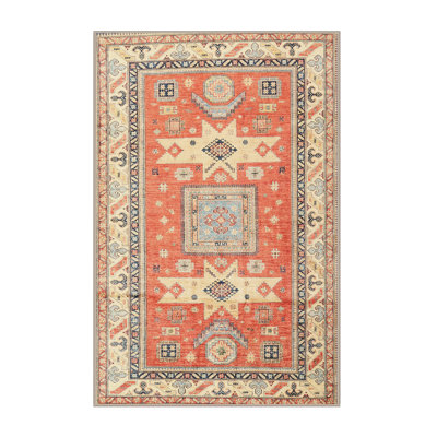 Tapis oriental jaune clair / orange / noir Overkamp