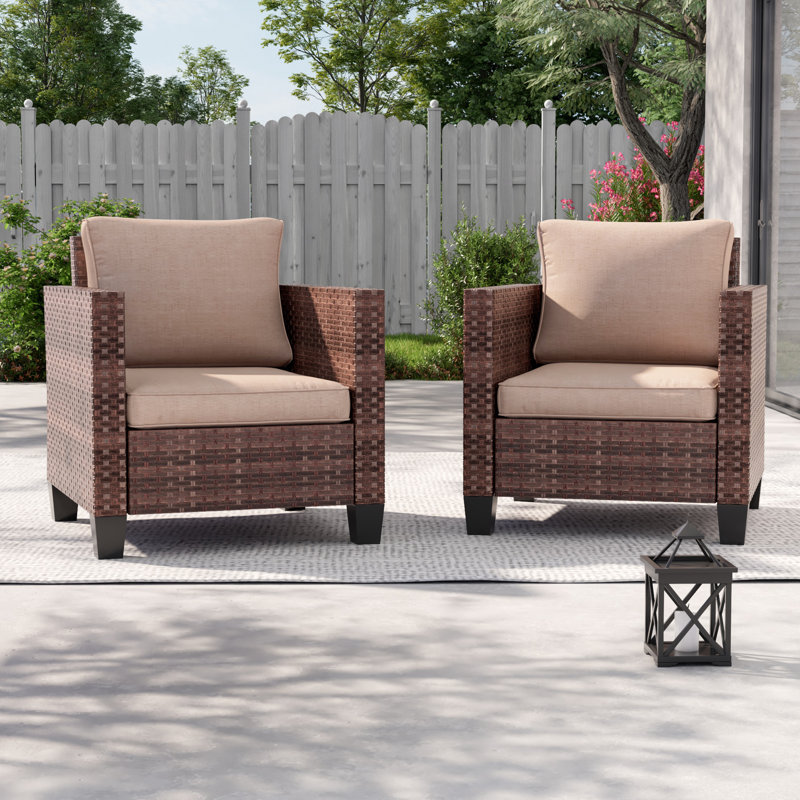 Norrington Patio Chair with Cushions(Set of 2), Sand