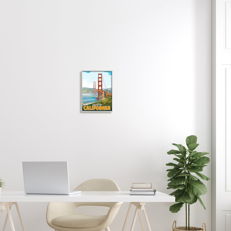 Explorez le pont d'eau de la Californie, H 14 po x l 11 po x P 1,5 po, Estampe numérique Farmhouse