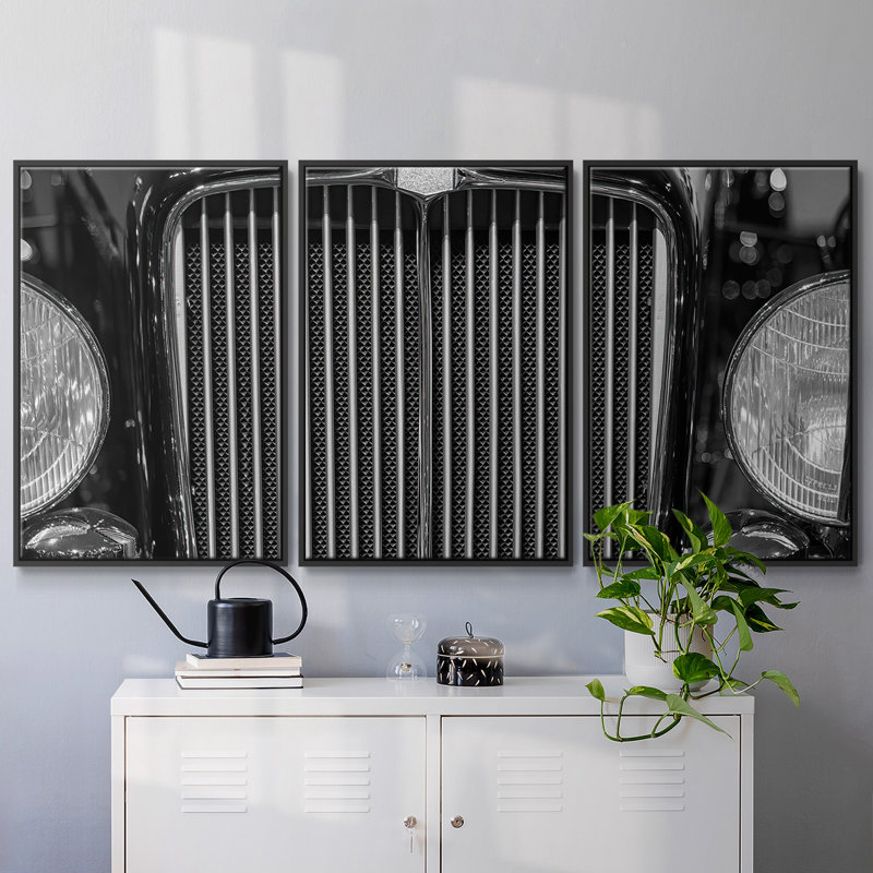 " Vroom II " 3 - Pieces, 24" H x 48" W x 2" D, Black