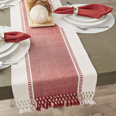 Kizer Striped 100% Cotton Table Runner