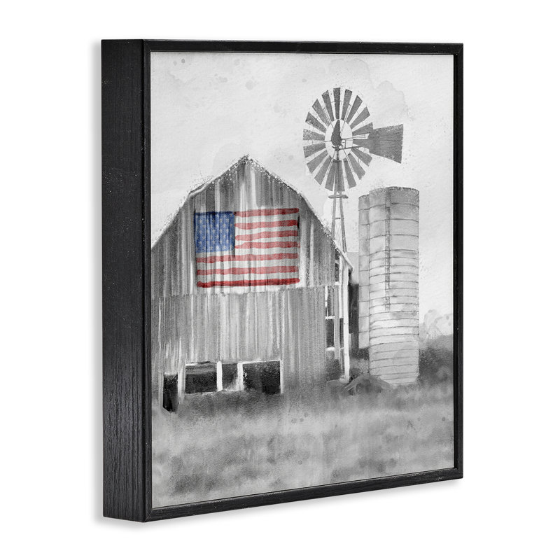 «Grandfather's Barn» avec giclée encadrée, conception de Kim Allen, H 24 po x l 24 po, Giclée noire de minuit encadrée