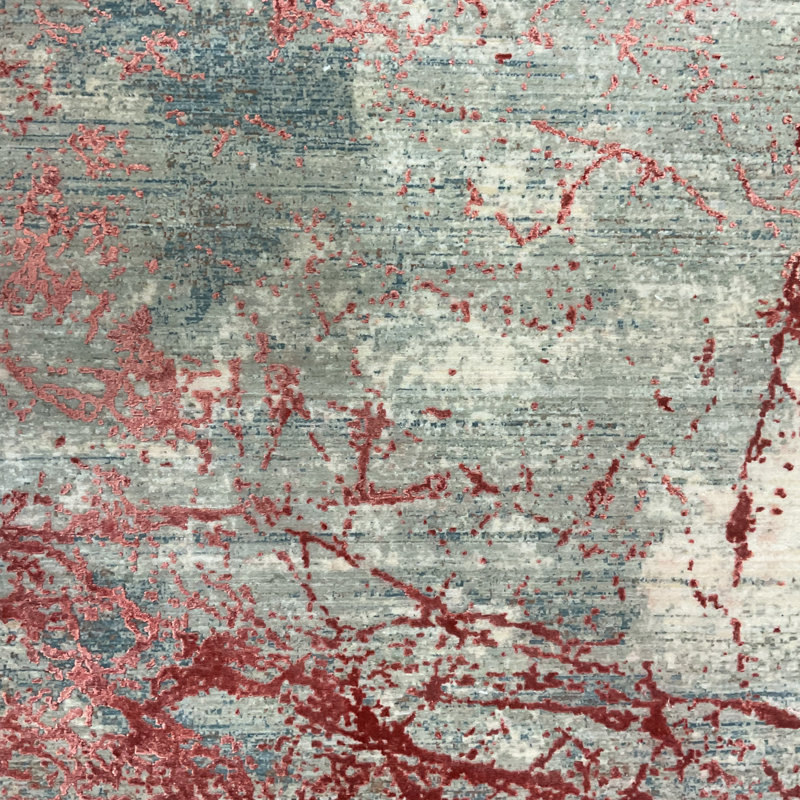 Williston Forge Turkish Modern Erased Design Wool & Silk Rug