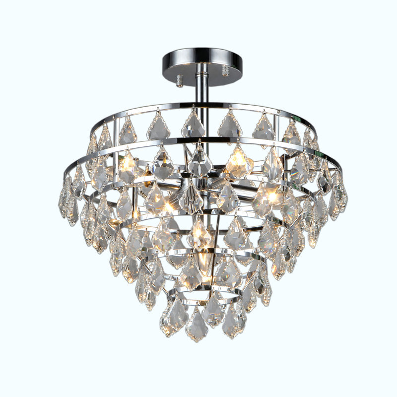 Plafonnier semi-encastré style lustre 16 po 5 lumières Vanfleet