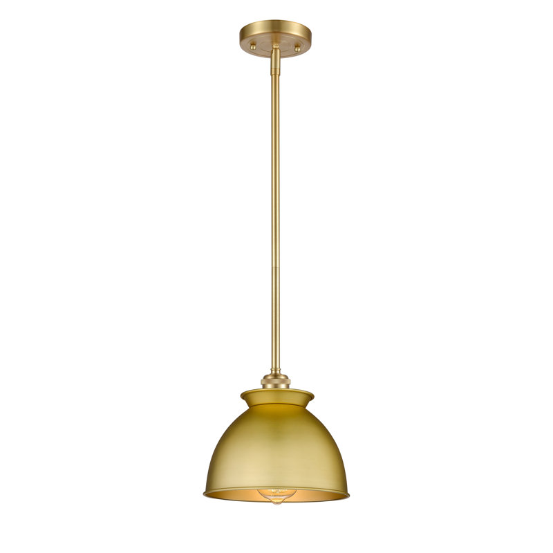 1 - Light Single Pendant, Satin Gold, Satin Gold, 44.25" H x 8.13" W x 8.13" D