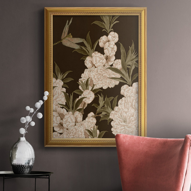 Toile encadrée asiatique de qualité supérieure Brocade III - prête à être accrochée, H 20 po x l 16 po x P 2,5 po