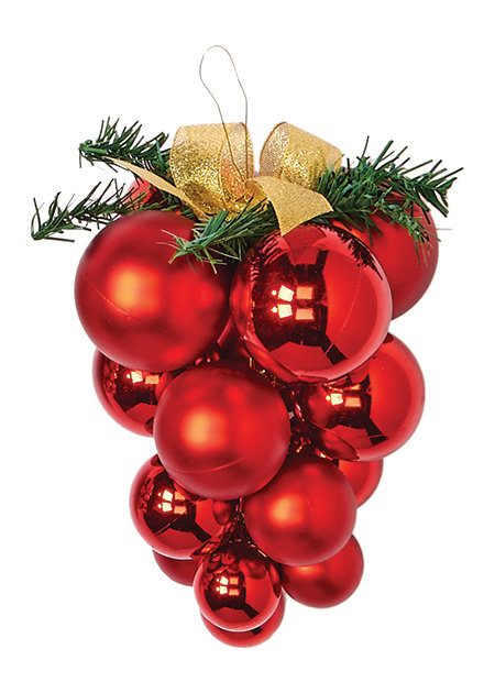 Ornement boule en plastique 8" incassable, Rouge