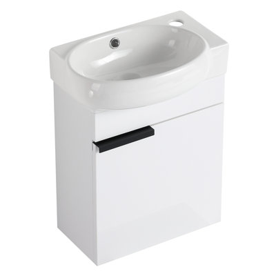 Ensemble de meuble-lavabo simple 16,8 po avec plateau en céramique Mirrum