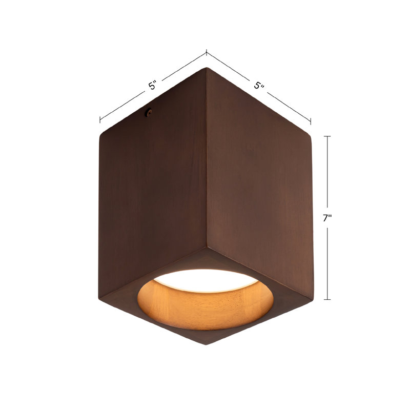 Rozek 1 - Light LED Semi Flush Mount, Natural Oak