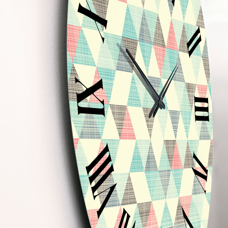 Multicolore triangulaire géométrique I - horloge murale à motifs, Petit