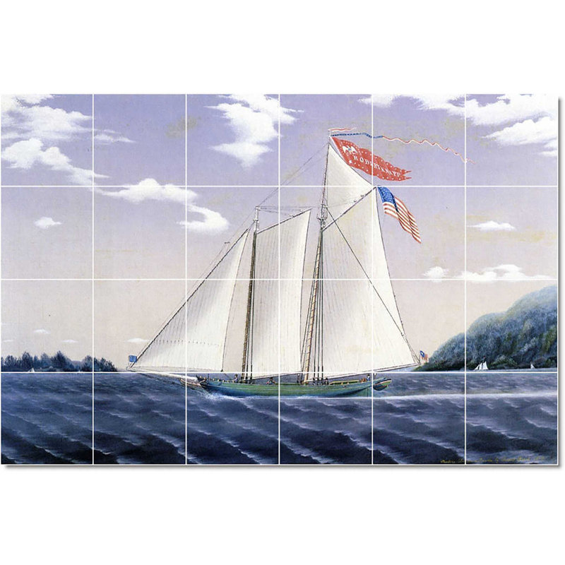 Carreau de céramique décorative 36 po x 24 po 6 po x 6 po, Peinture de bateau de James Bard W22099