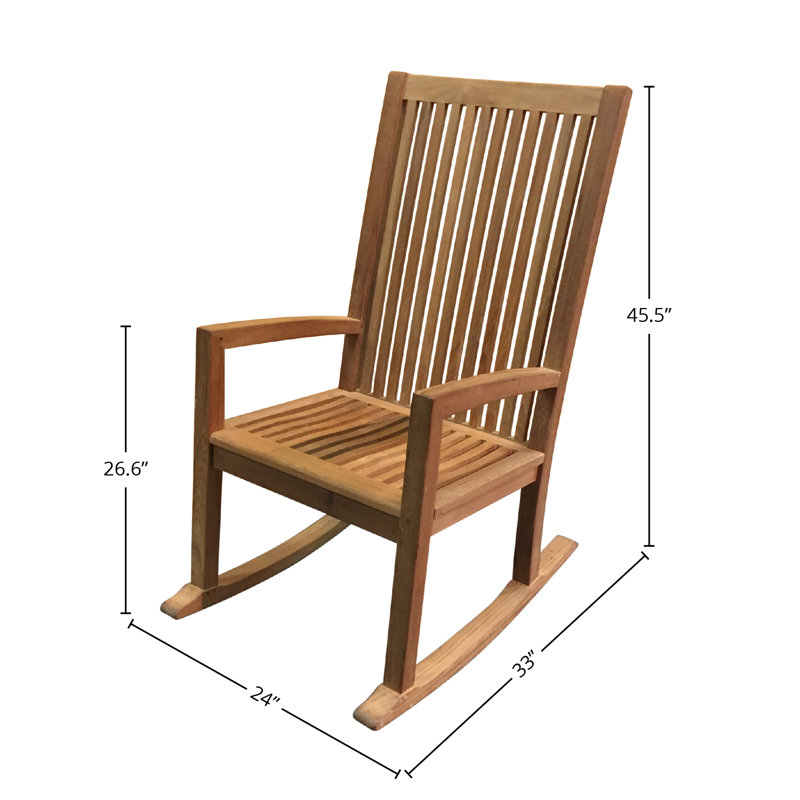 Chaise berçante d'extérieur en teck Nelyana