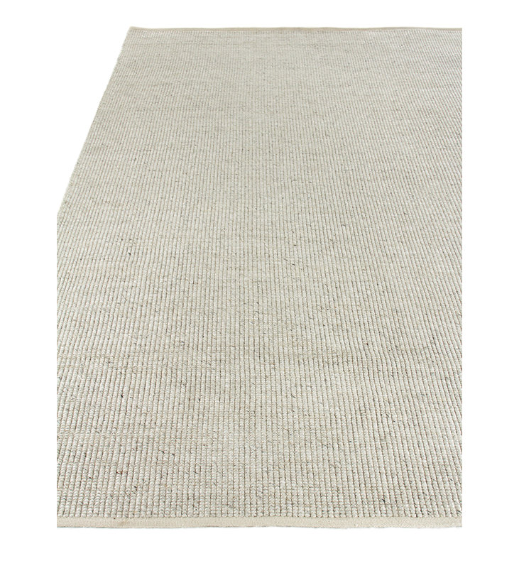 Hesse Hand-Loomed Polyester/Cotton Light Silver Area Rug, Rectangle 6' x 9'