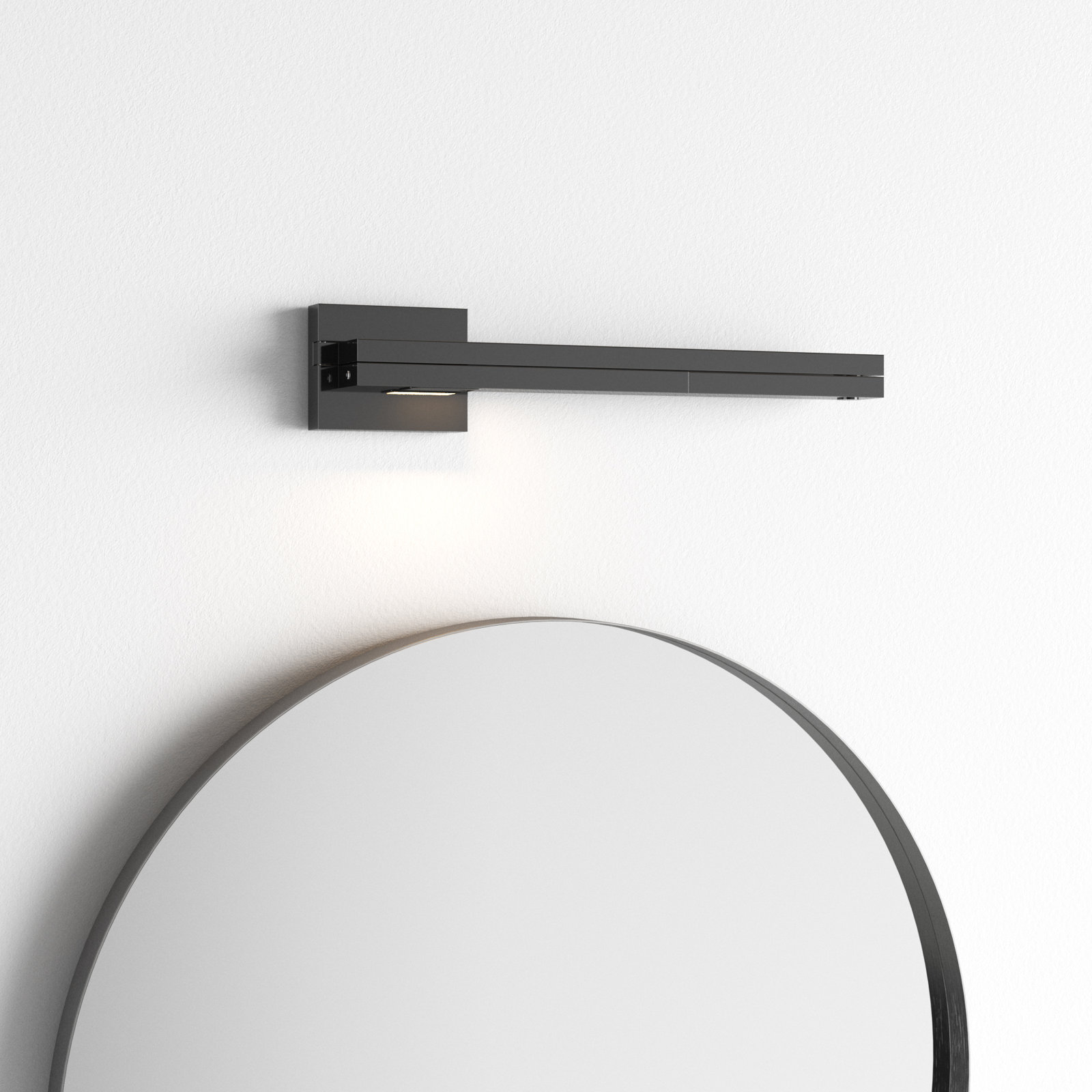 Sagie Single Light Glass Dimmable LED Swing Arm Sconce, Black