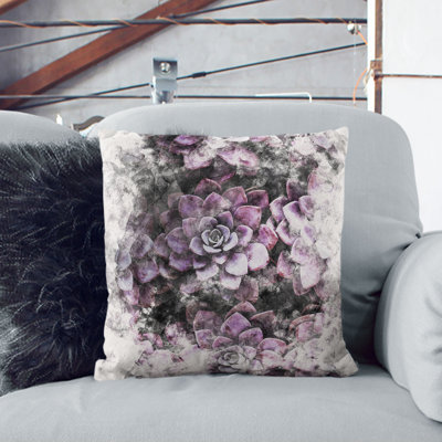 Pretty Succulent Plants Cushion with Filling